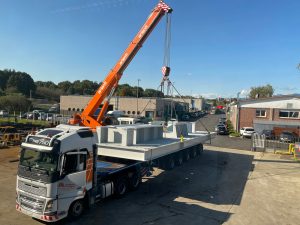 Scarico basamento industriale per verniciatura: 15x5 metri 44 tonnellate (1)